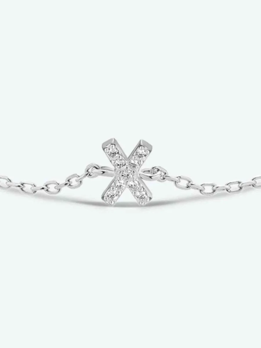 Identity Charm 925 Sterling Silver Initial Bracelet