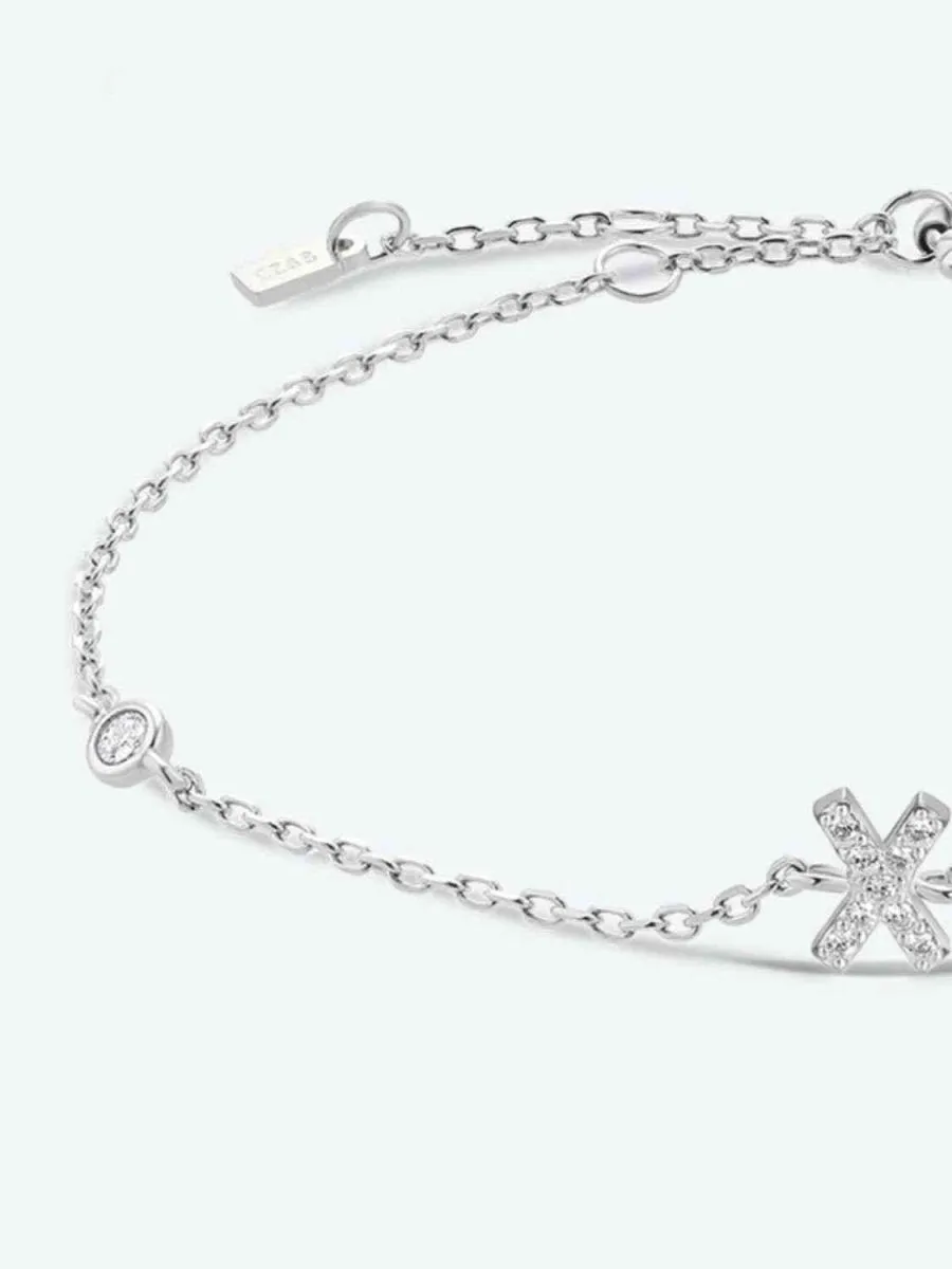Identity Charm 925 Sterling Silver Initial Bracelet
