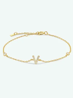 Identity Charm 925 Sterling Silver Initial Bracelet