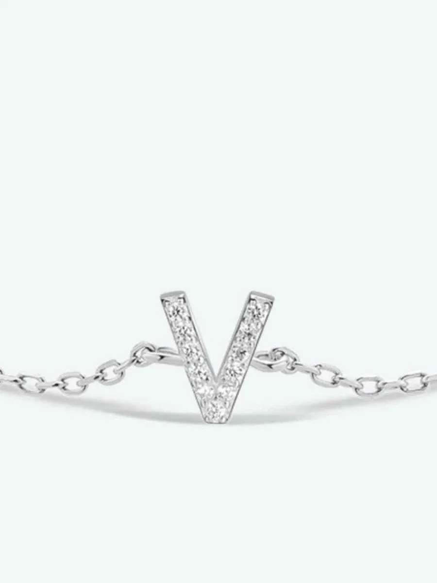 Identity Charm 925 Sterling Silver Initial Bracelet