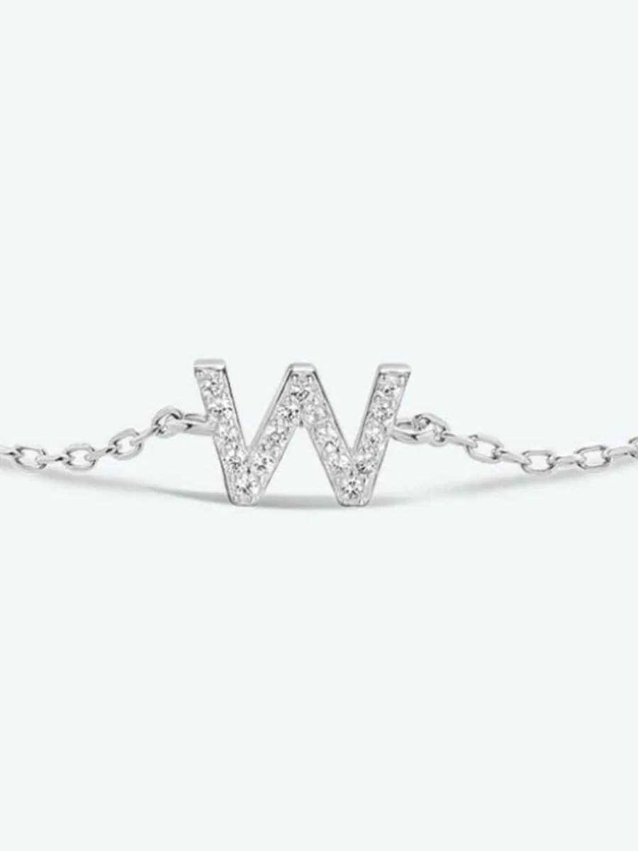 Identity Charm 925 Sterling Silver Initial Bracelet