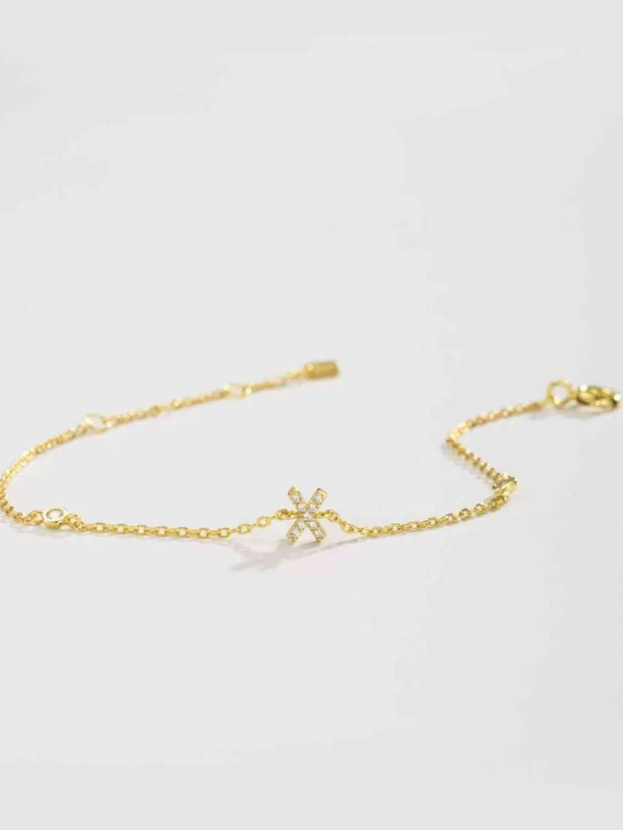 Identity Charm 925 Sterling Silver Initial Bracelet