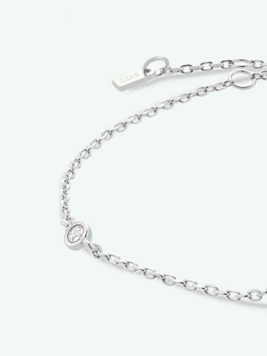 Identity Charm 925 Sterling Silver Initial Bracelet
