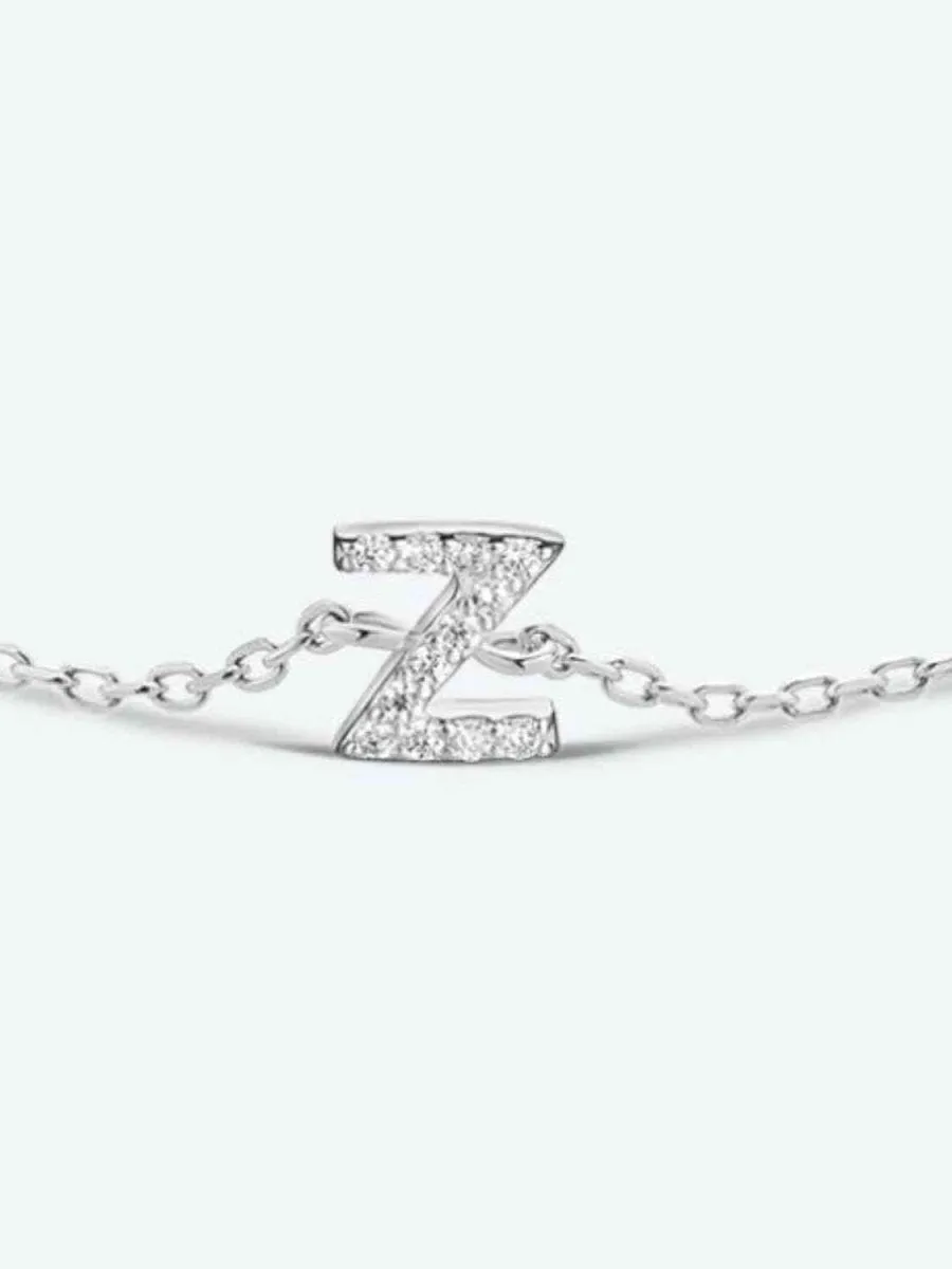 Identity Charm 925 Sterling Silver Initial Bracelet