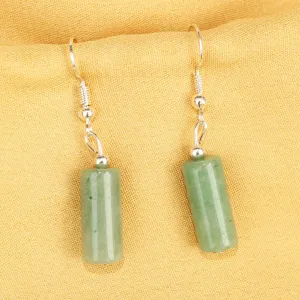Imeora Green Onyx Cylindrical Shape Earrings