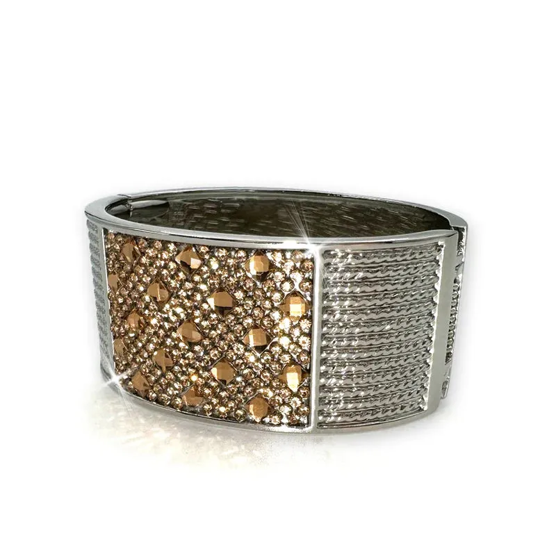 Jacquline Kent Glam Cuff Two Tone Bracelet