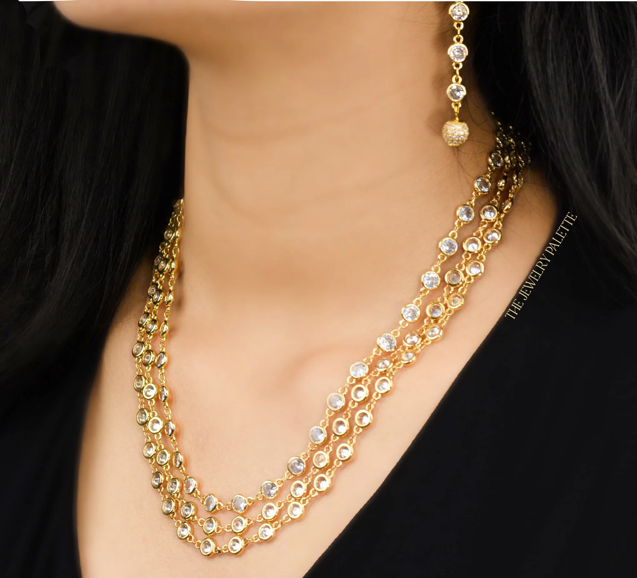 Kiara three tier chain necklace