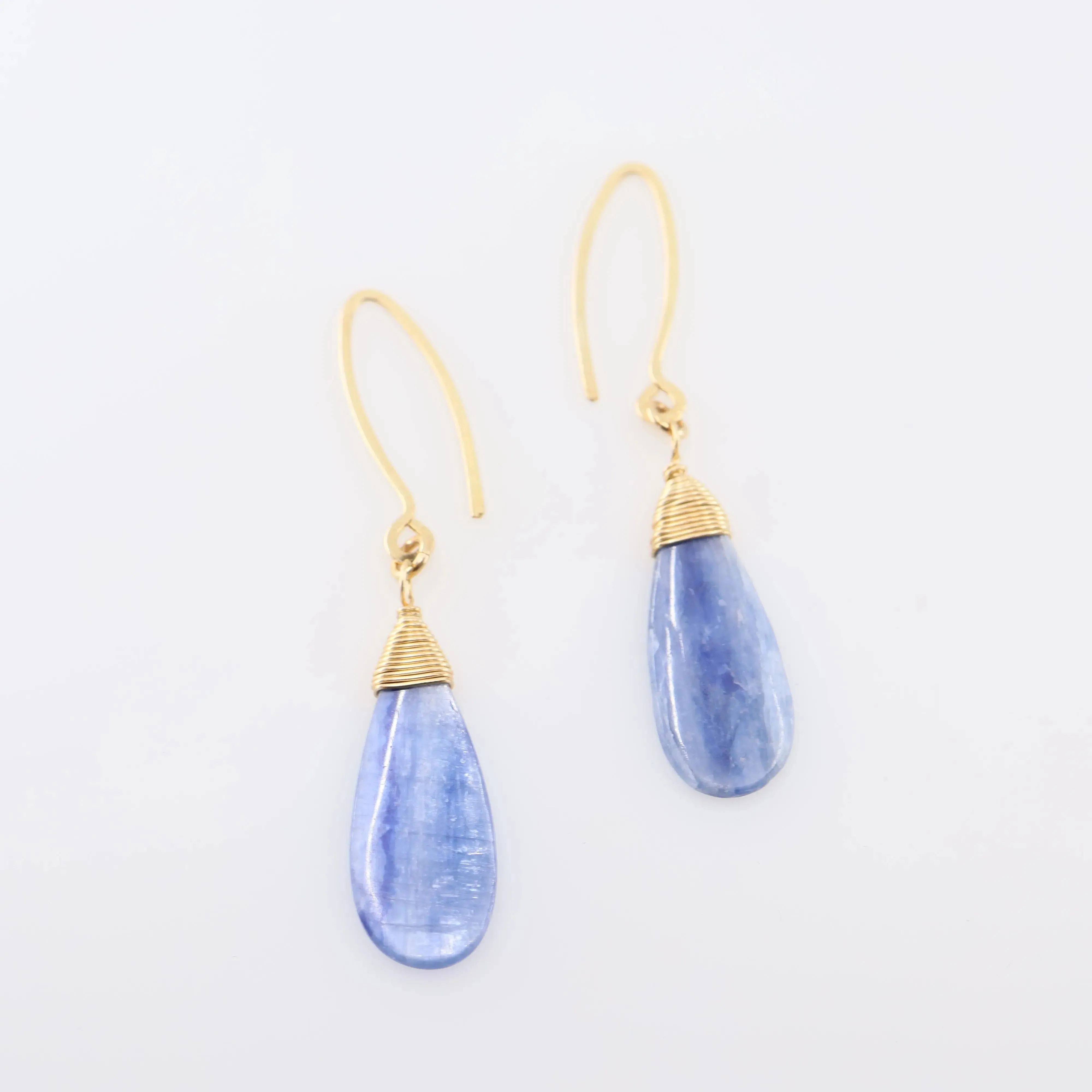 Kyanite Teardrop on Forged Ear Wires