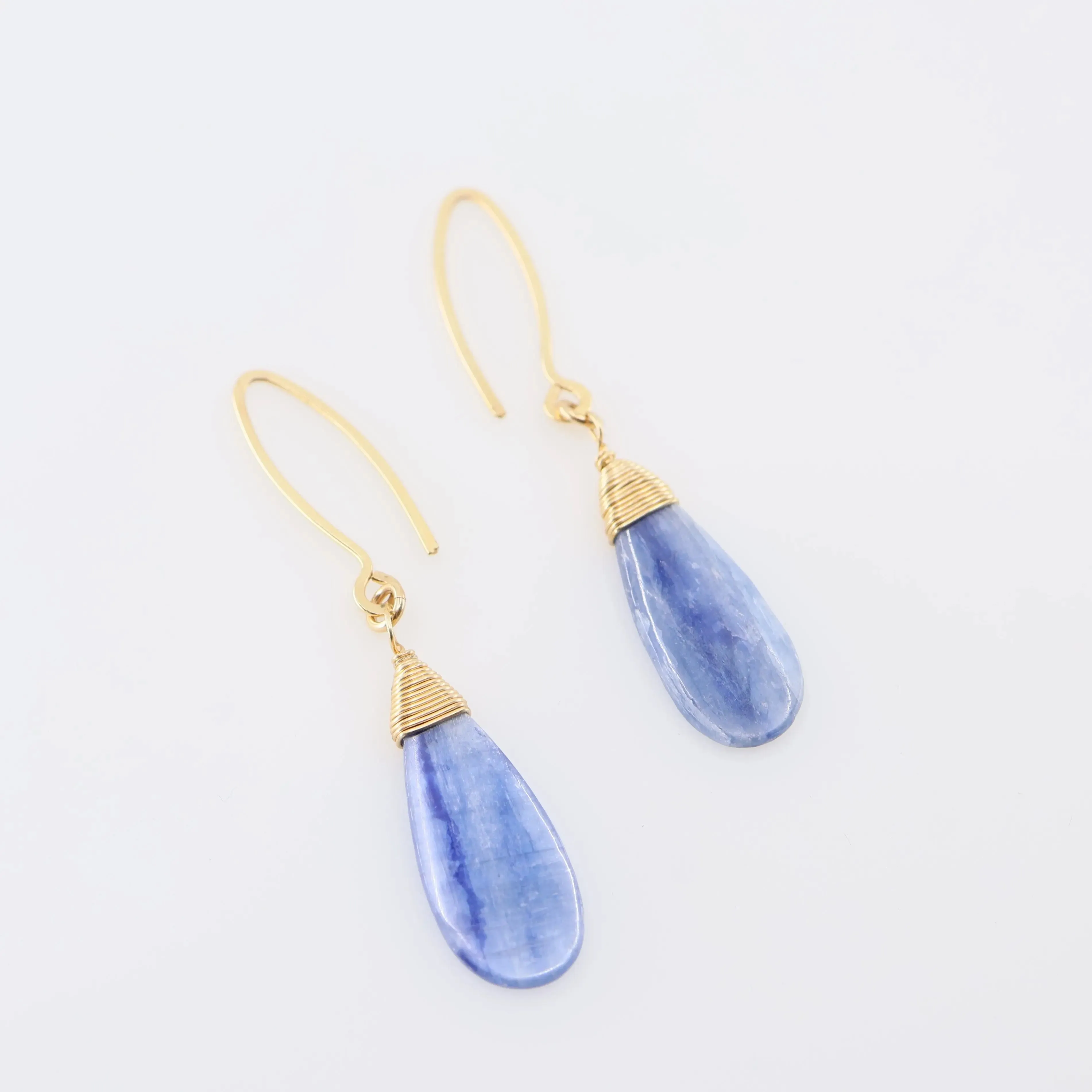 Kyanite Teardrop on Forged Ear Wires