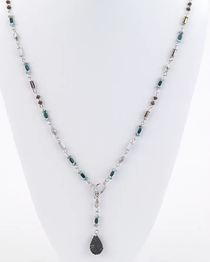 Long Beaded Lariat Necklace
