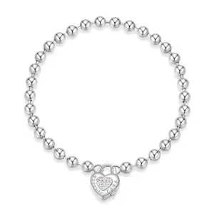 Love Heart Bead Chain Bracelet