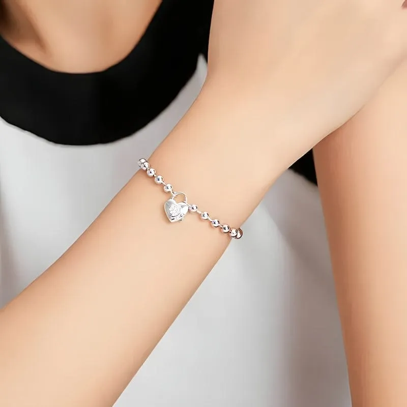 Love Heart Bead Chain Bracelet