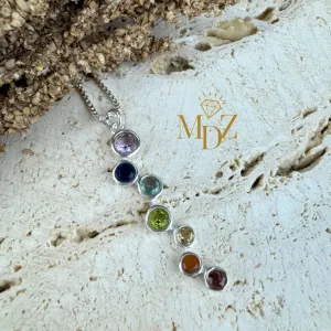 Modern Chakra Stone Necklace - Sterling Silver