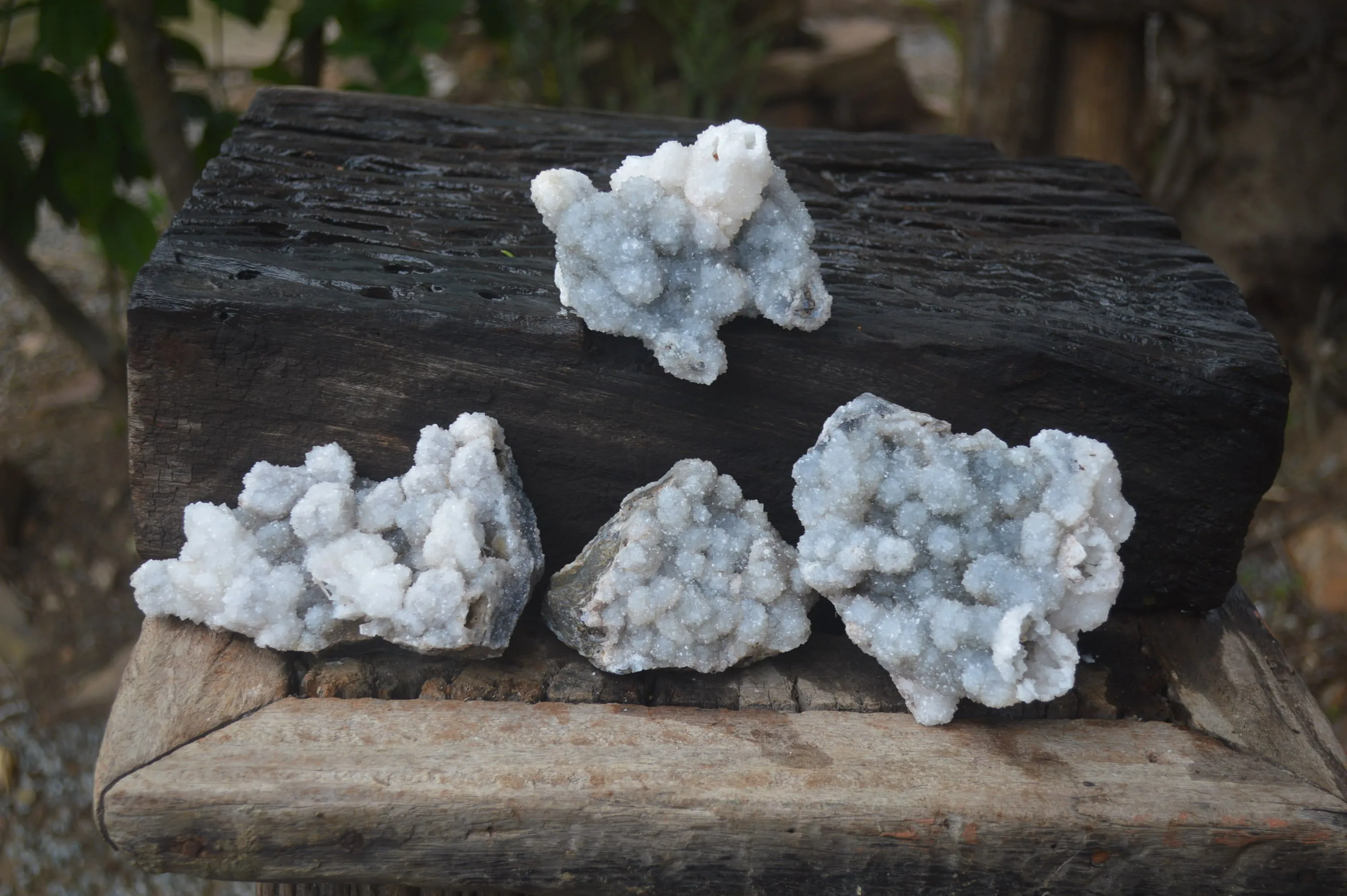 Natural Drusy Mountain Quartz Specimens x 4 From Alberts Mountain, Lesotho
