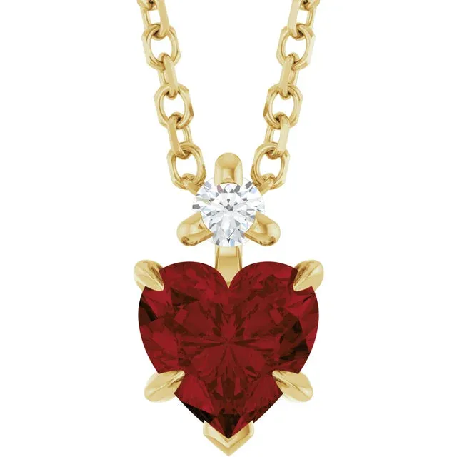 Natural Garnet & Diamond Necklace