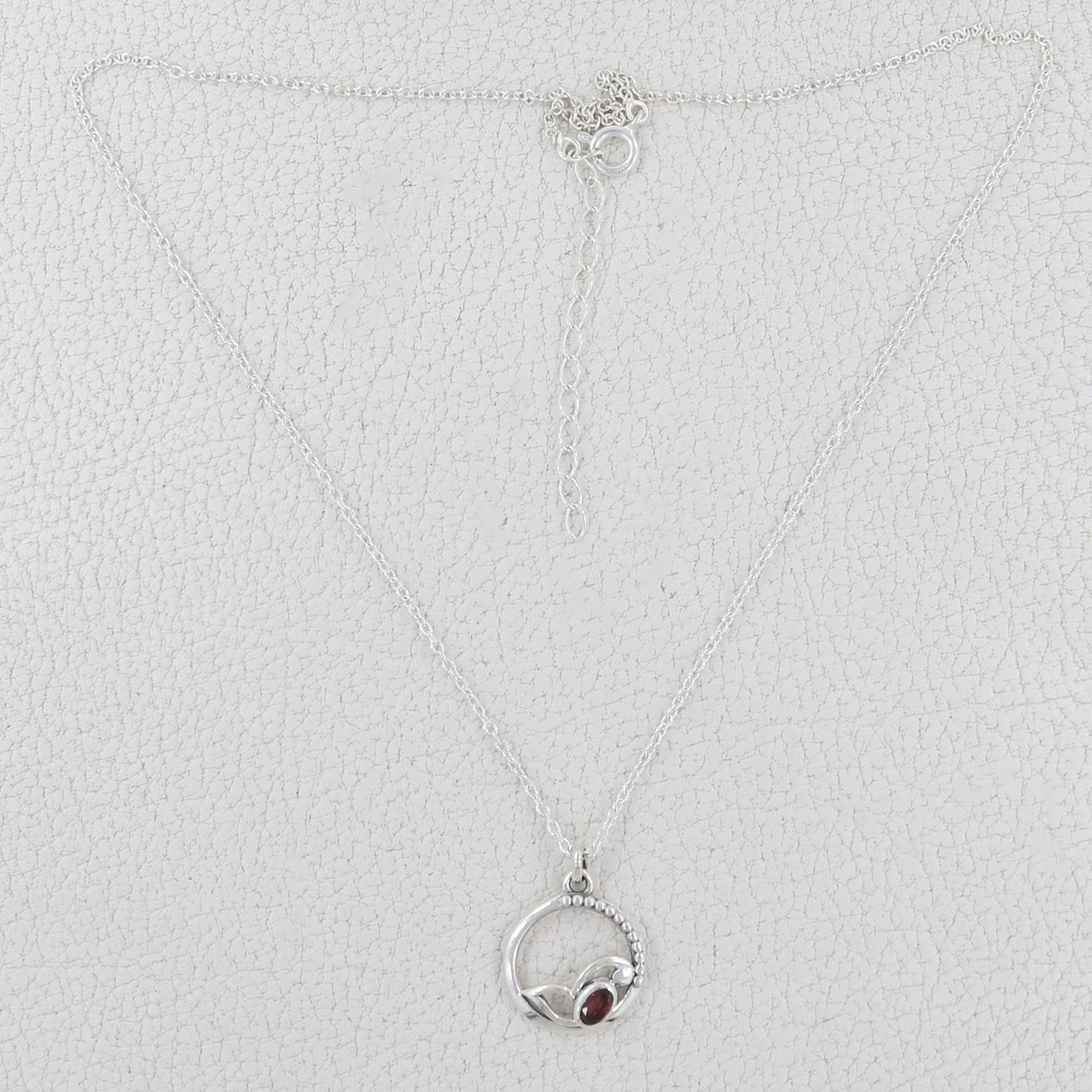 Natural Garnet Silver necklace