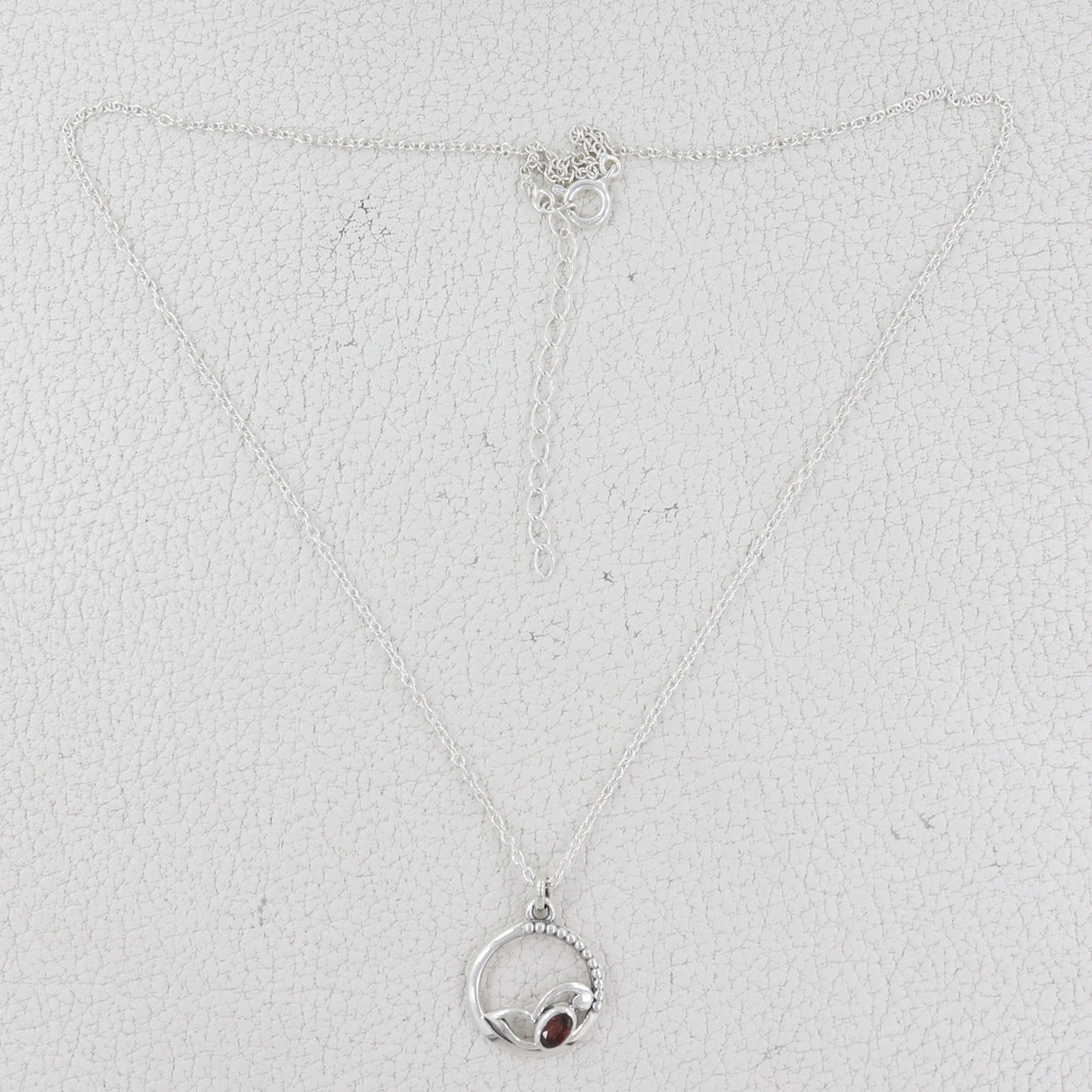 Natural Garnet Silver necklace