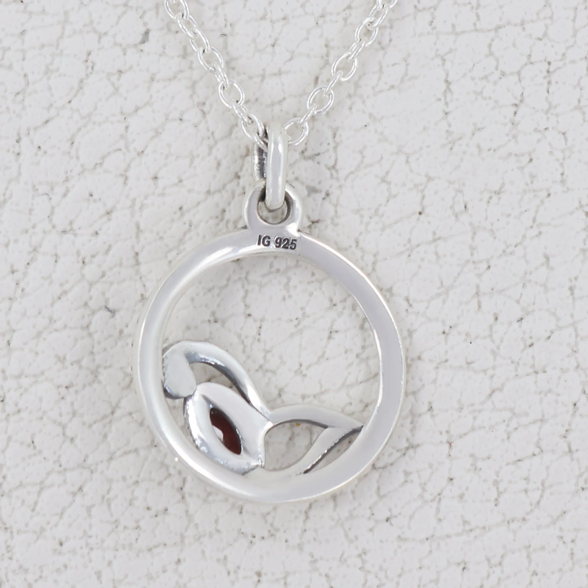 Natural Garnet Silver necklace