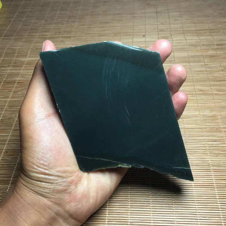 Natural Kunlun Jade Rough Nephrite Raw (550g, 9X8.5X2cm)