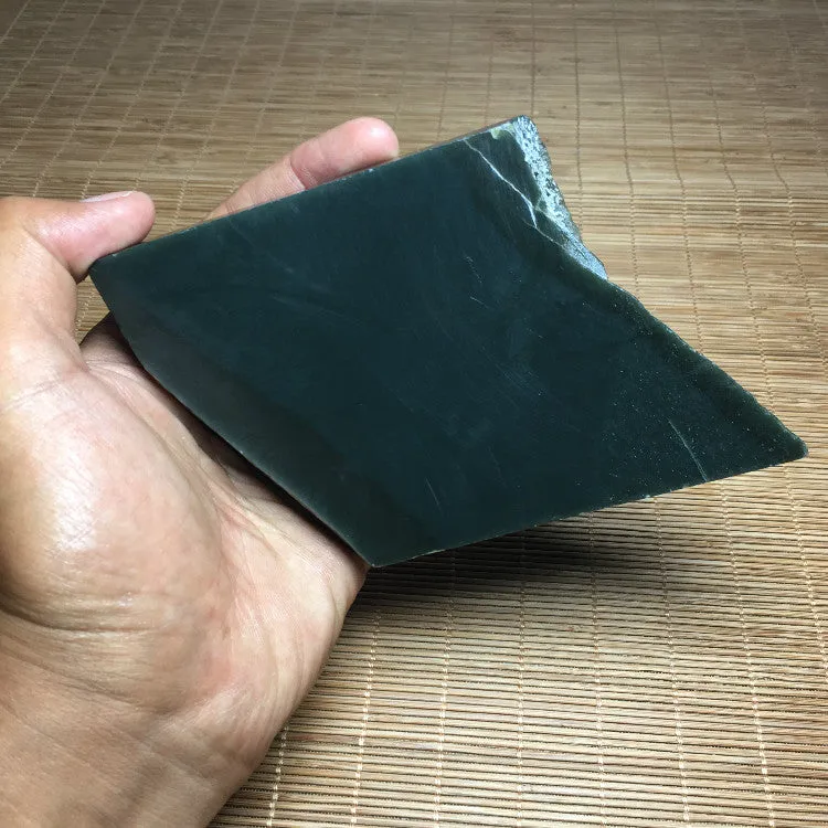 Natural Kunlun Jade Rough Nephrite Raw (550g, 9X8.5X2cm)