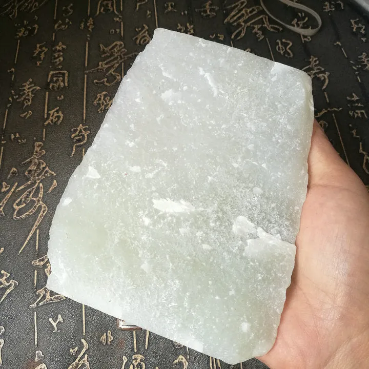Natural Kunlun Jade Rough Nephrite Raw (779g, 12X7X3.5cm)