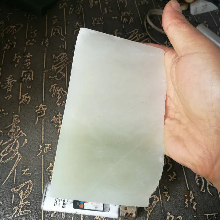 Natural Kunlun Jade Rough Nephrite Raw (779g, 12X7X3.5cm)