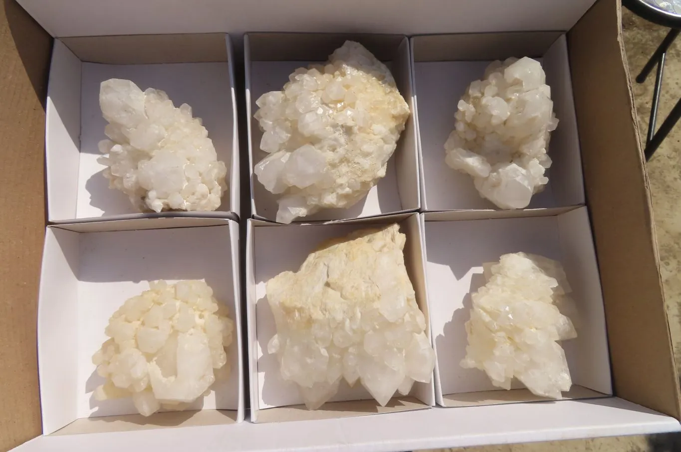 Natural Pineapple Candle Quartz Clusters x 6 From Antsirabe, Madagascar