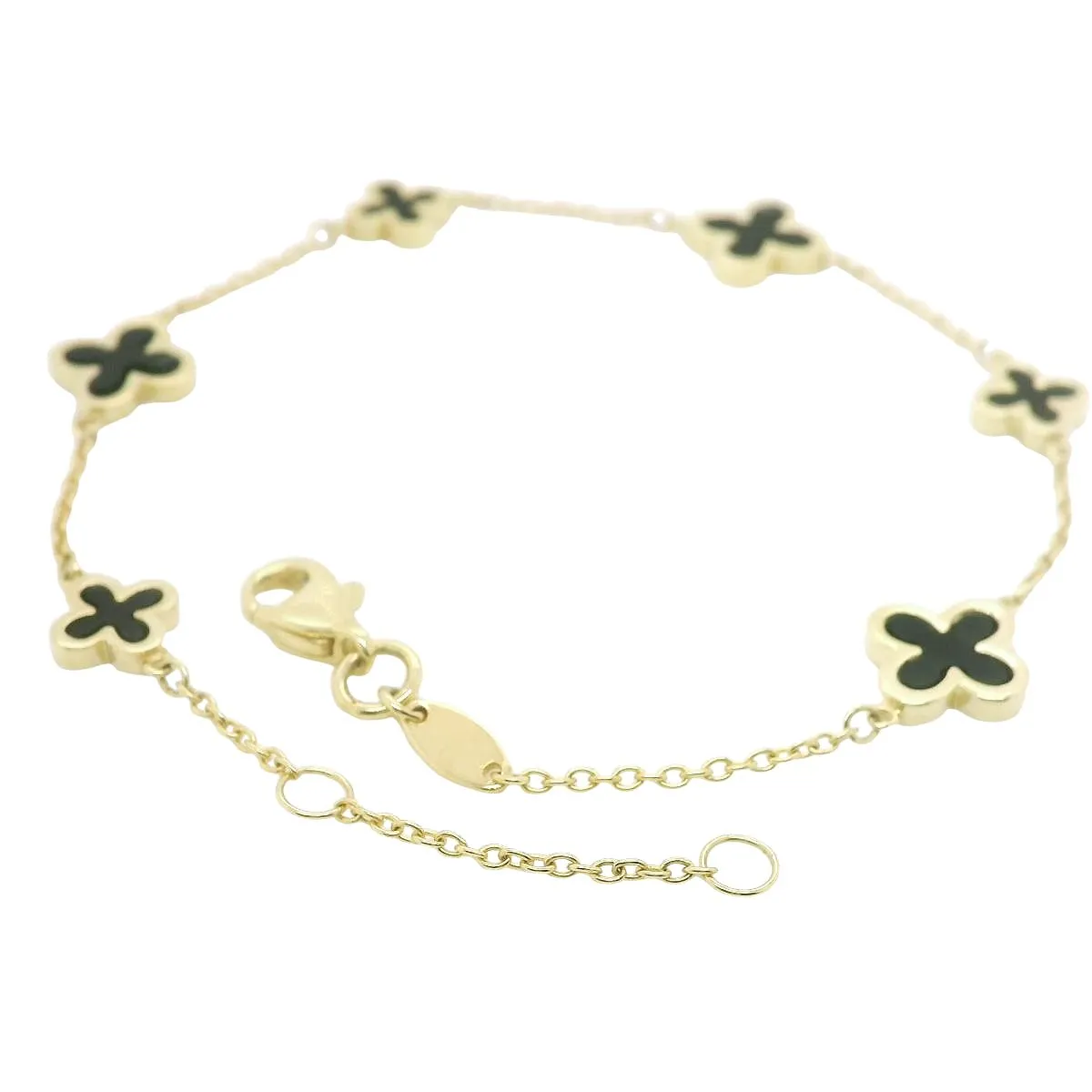 Onyx Clover Bracelet