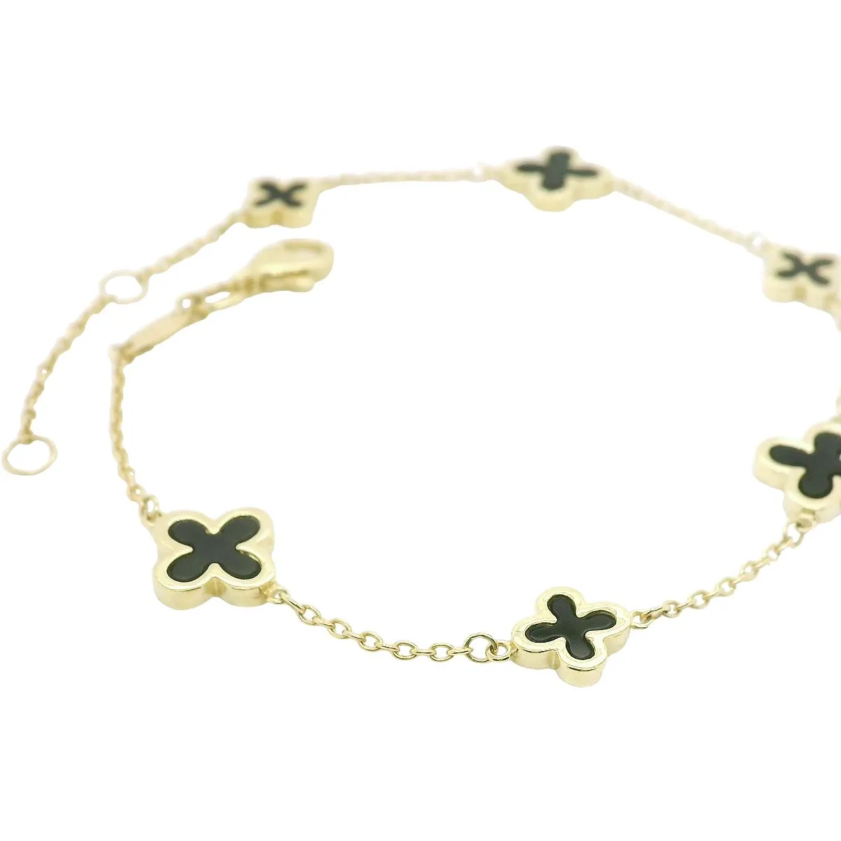 Onyx Clover Bracelet