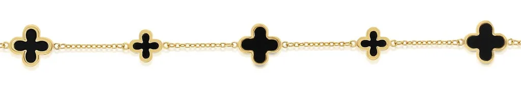 Onyx Clover Bracelet