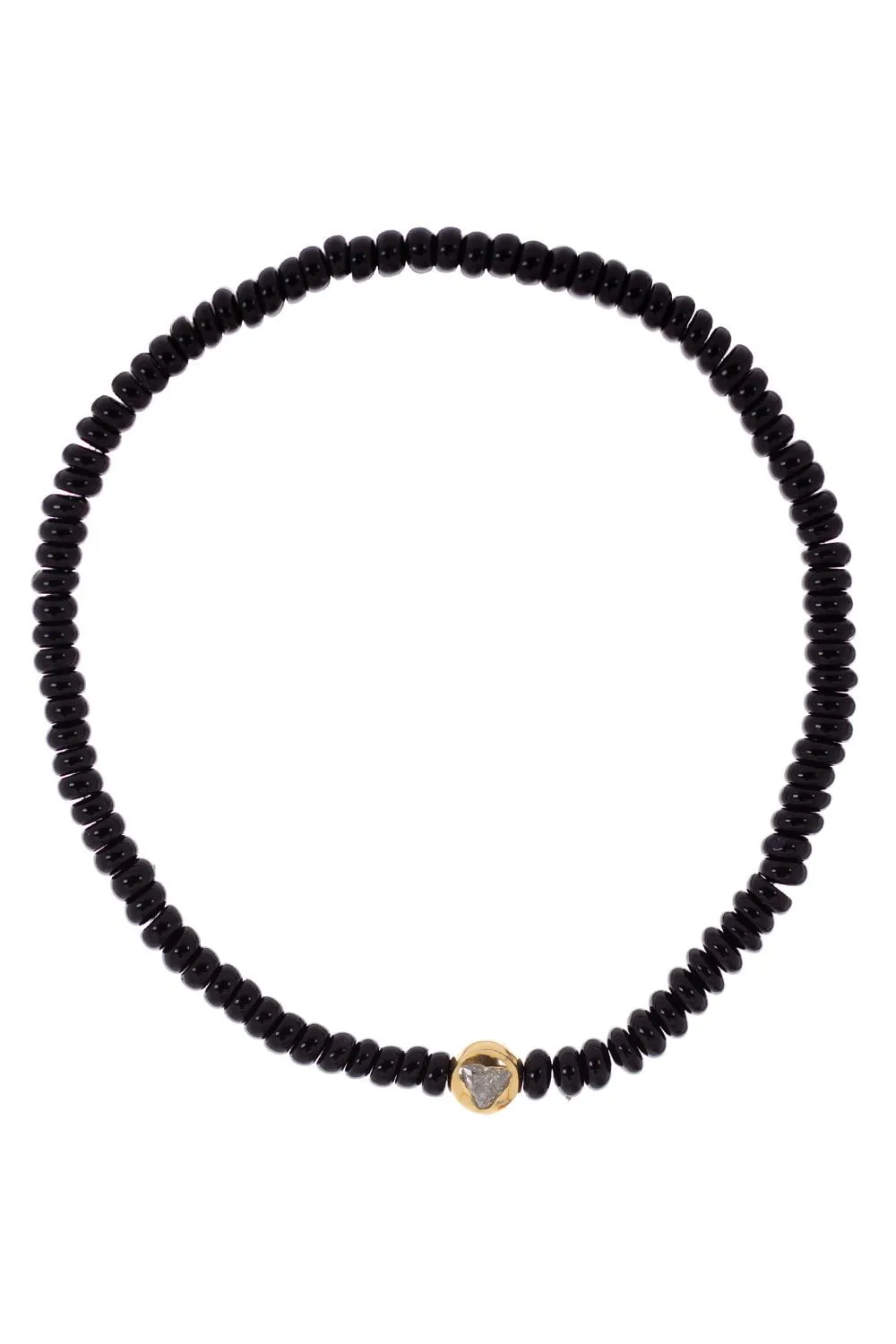 Onyx Diamond Bead Bracelet