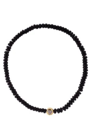 Onyx Diamond Bead Bracelet