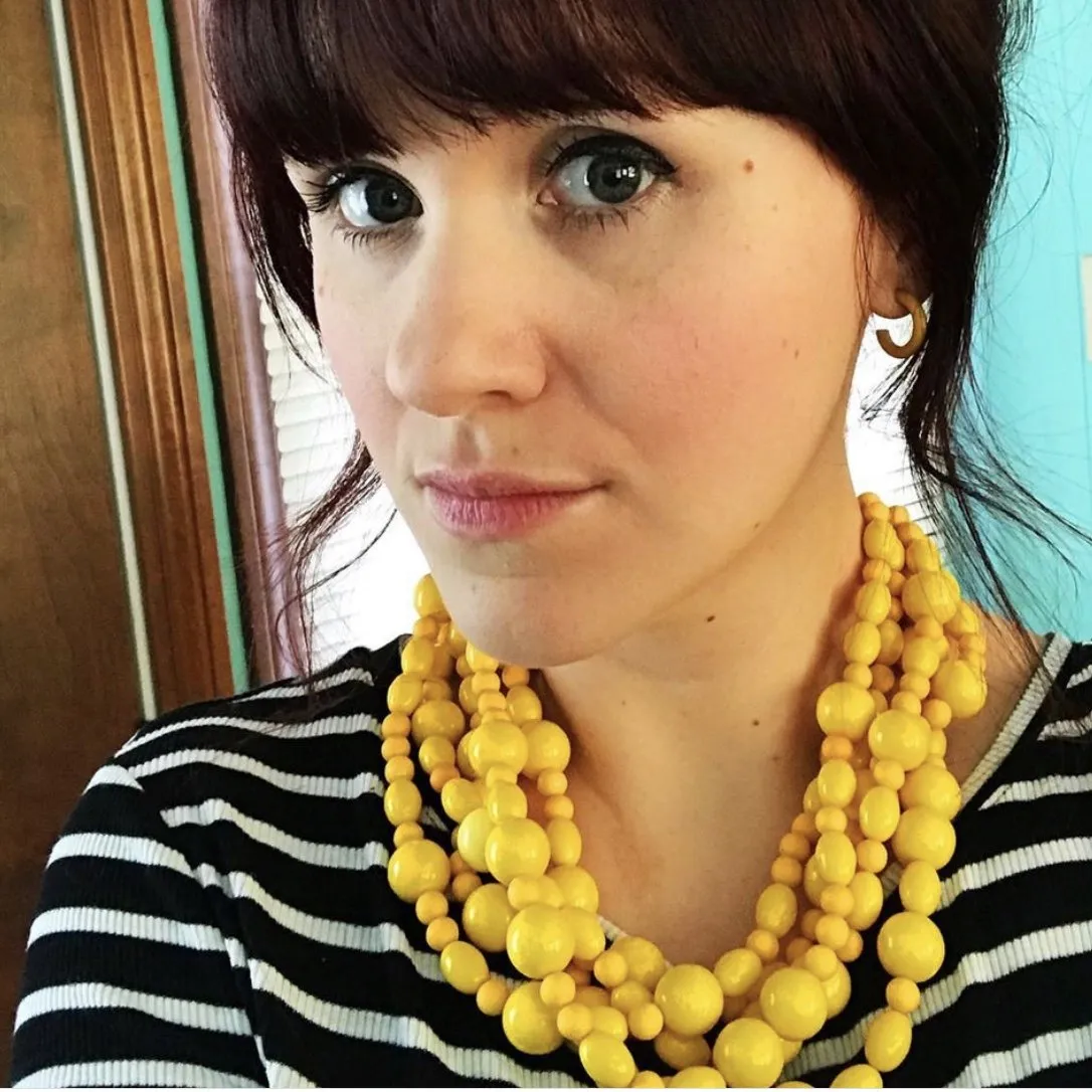 Orange Frosted Lucite Beaded Sylvie Statement Necklace