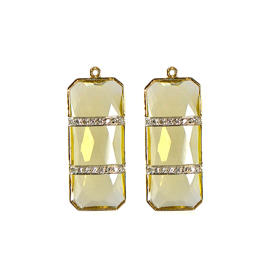 Parallel Lines Rectangular Pendant Earrings