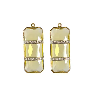 Parallel Lines Rectangular Pendant Earrings