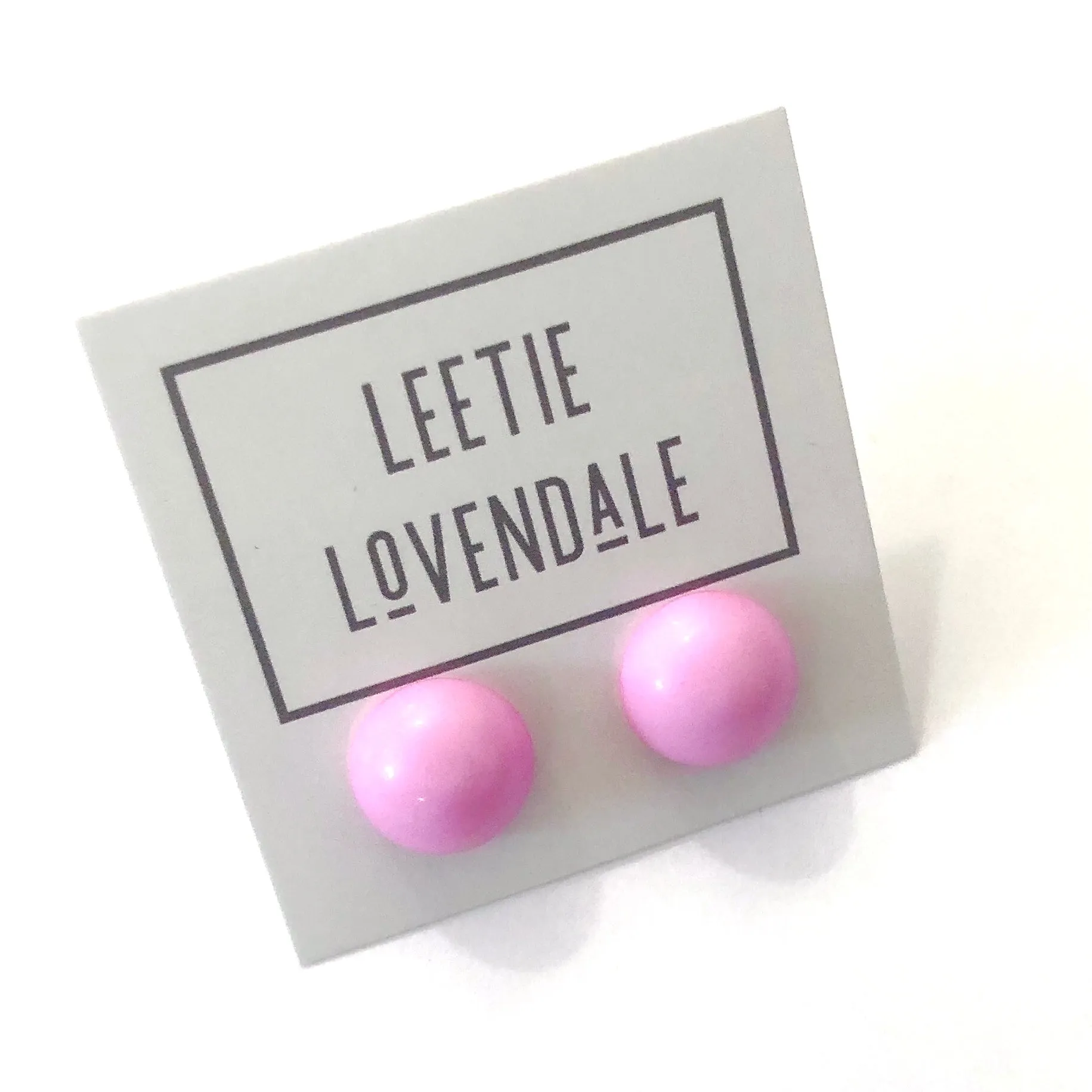 Pink Retro Button Stud Earrings