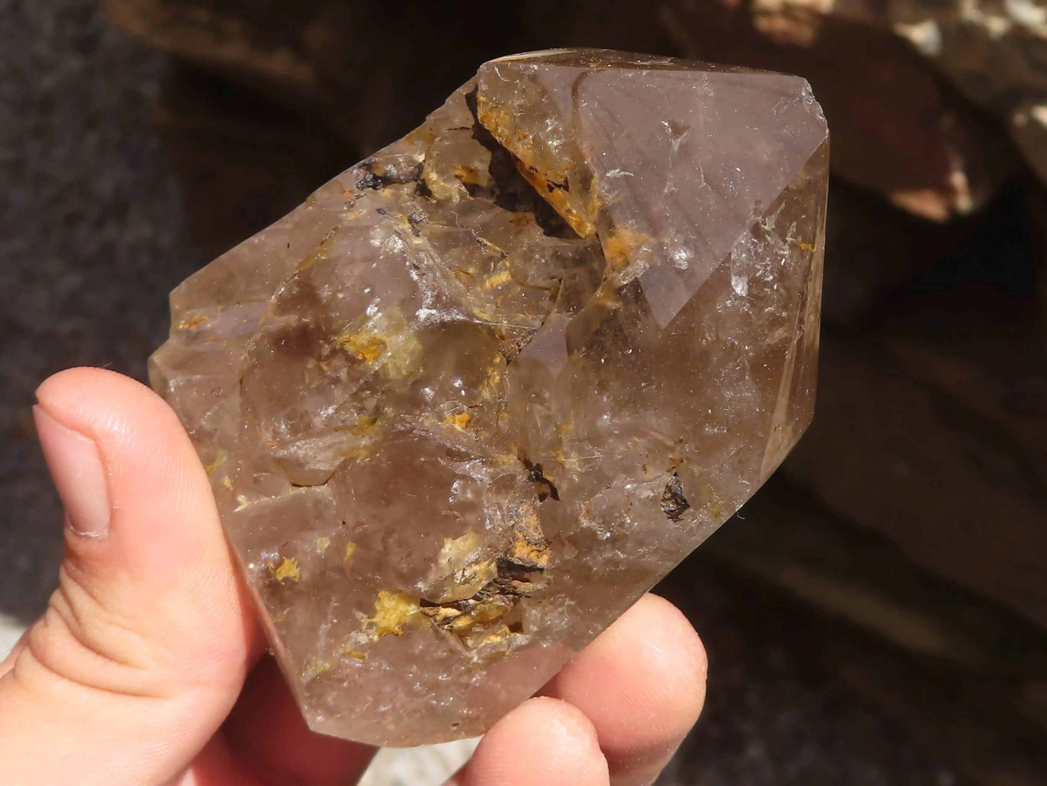 Polished Mixed Selection Of Smokey Quartz Crystals x 6 From Madagascar