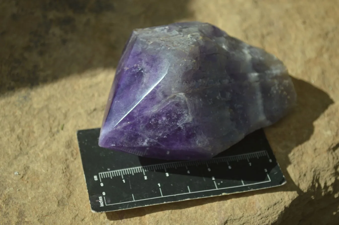 Polished "Witches Hat" Chevron Amethyst Crystals x 6 From Zambia