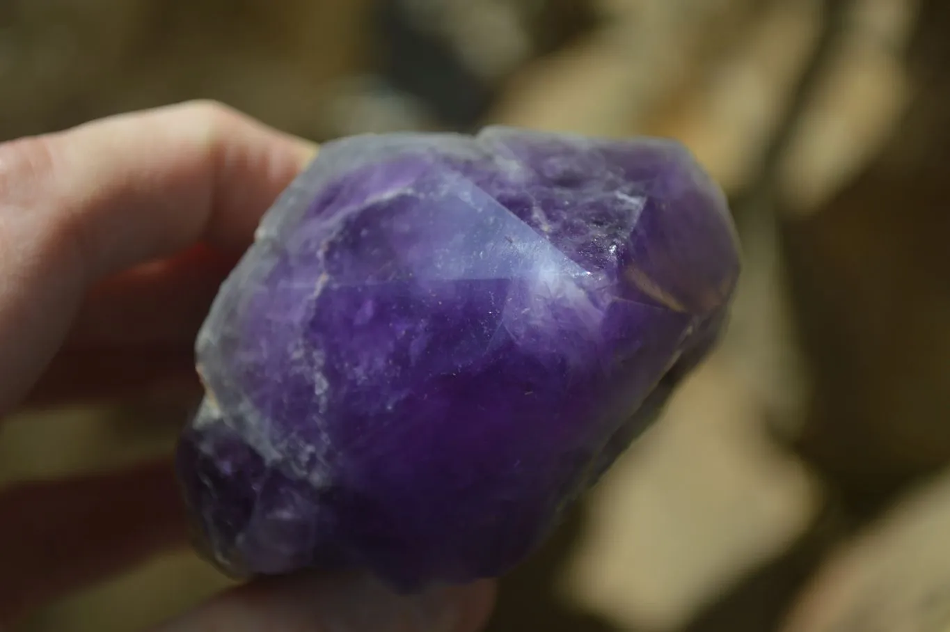 Polished "Witches Hat" Chevron Amethyst Crystals x 6 From Zambia