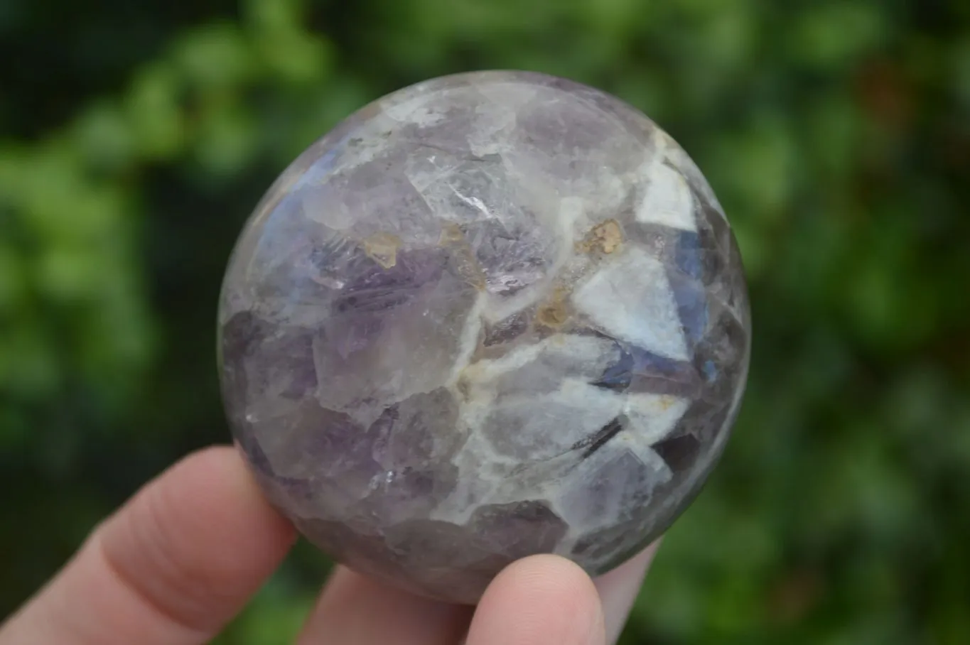 Polished Smokey Dream Amethyst Galet - Palm Stones x 12 From Madagascar