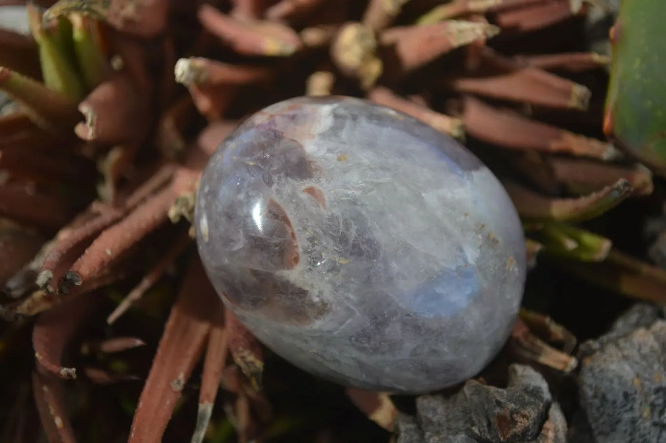 Polished Smokey Dream Amethyst Galet - Palm Stones x 12 From Madagascar