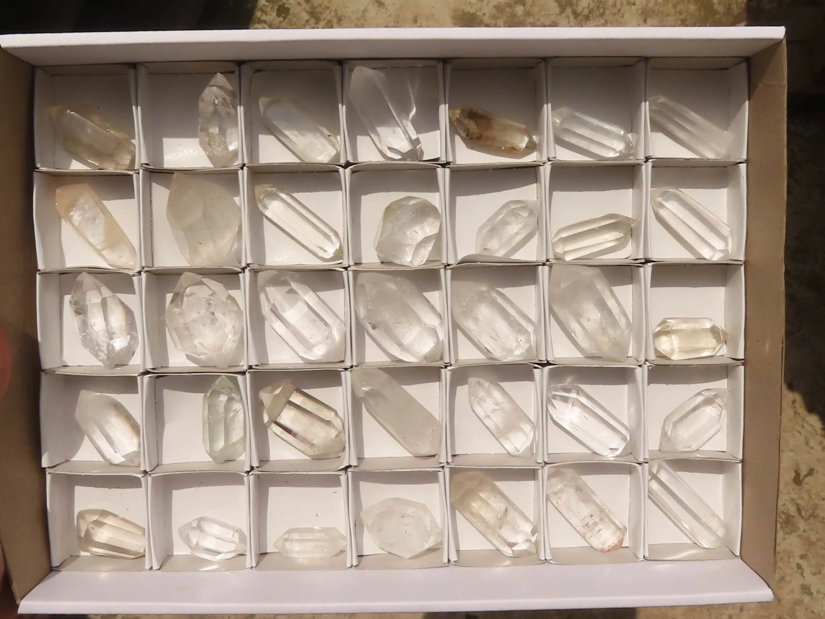 Polished Stunning Double Terminated Clear Quartz Crystals x 35 From Madagascar