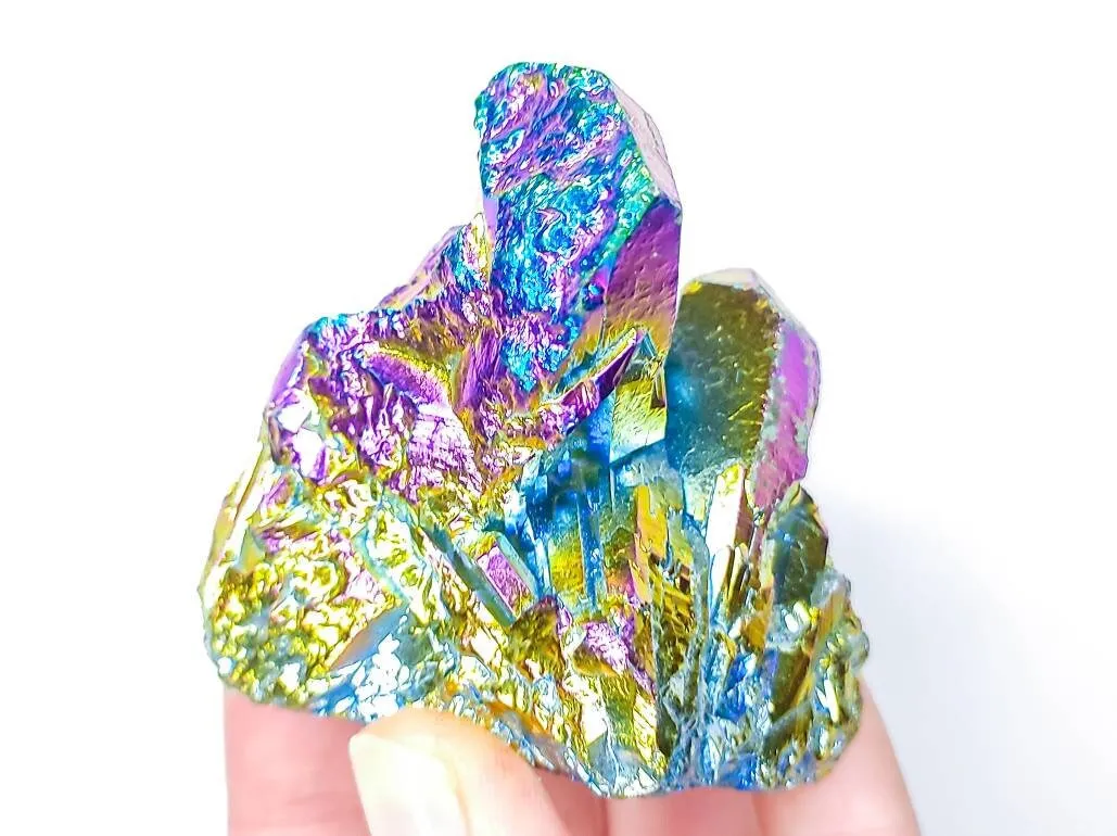 Rainbow Titanium Aura Quartz Clusters 137gm