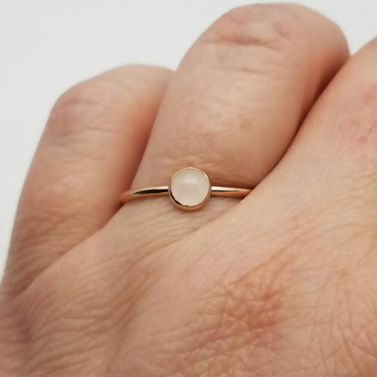 Rose Quartz Ring in 14k Rose Gold Filled