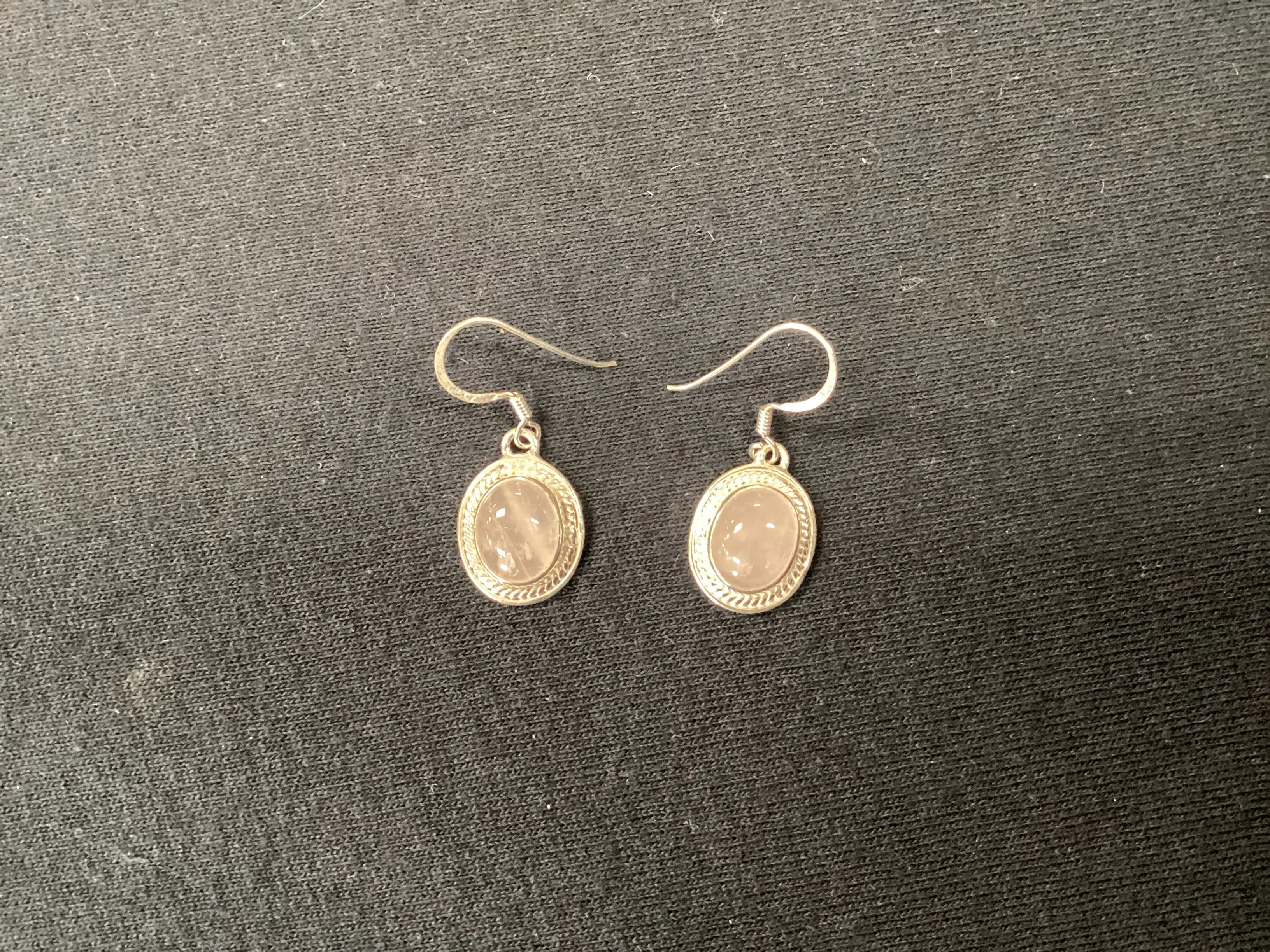 Rose Quartz/Silver Earrings