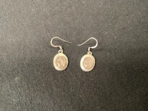 Rose Quartz/Silver Earrings