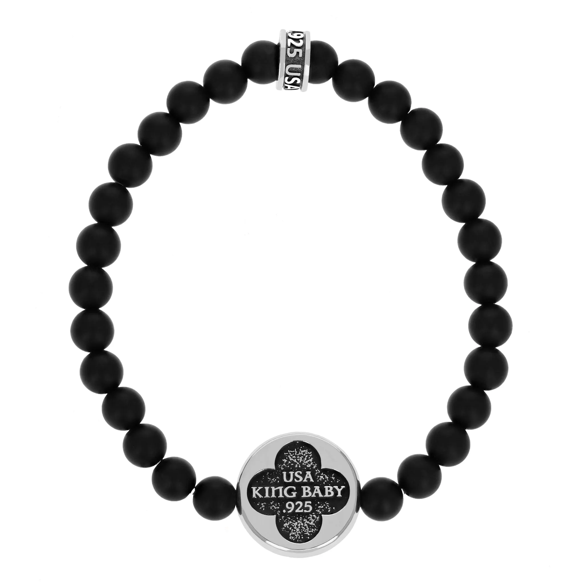 Saint Christopher Onyx Beaded Bracelet