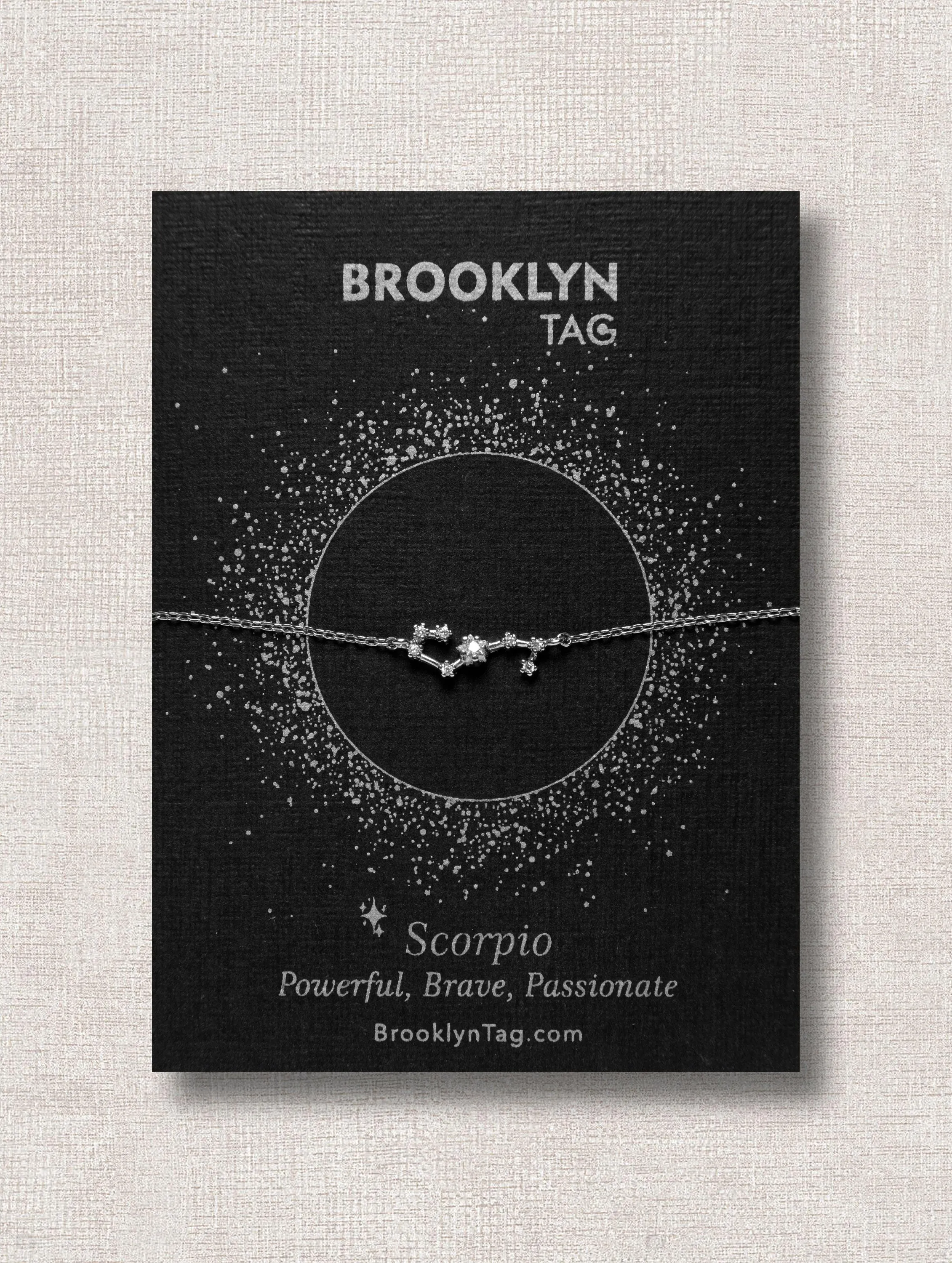 Scorpio Zodiac Constellation Bracelet with Zircon