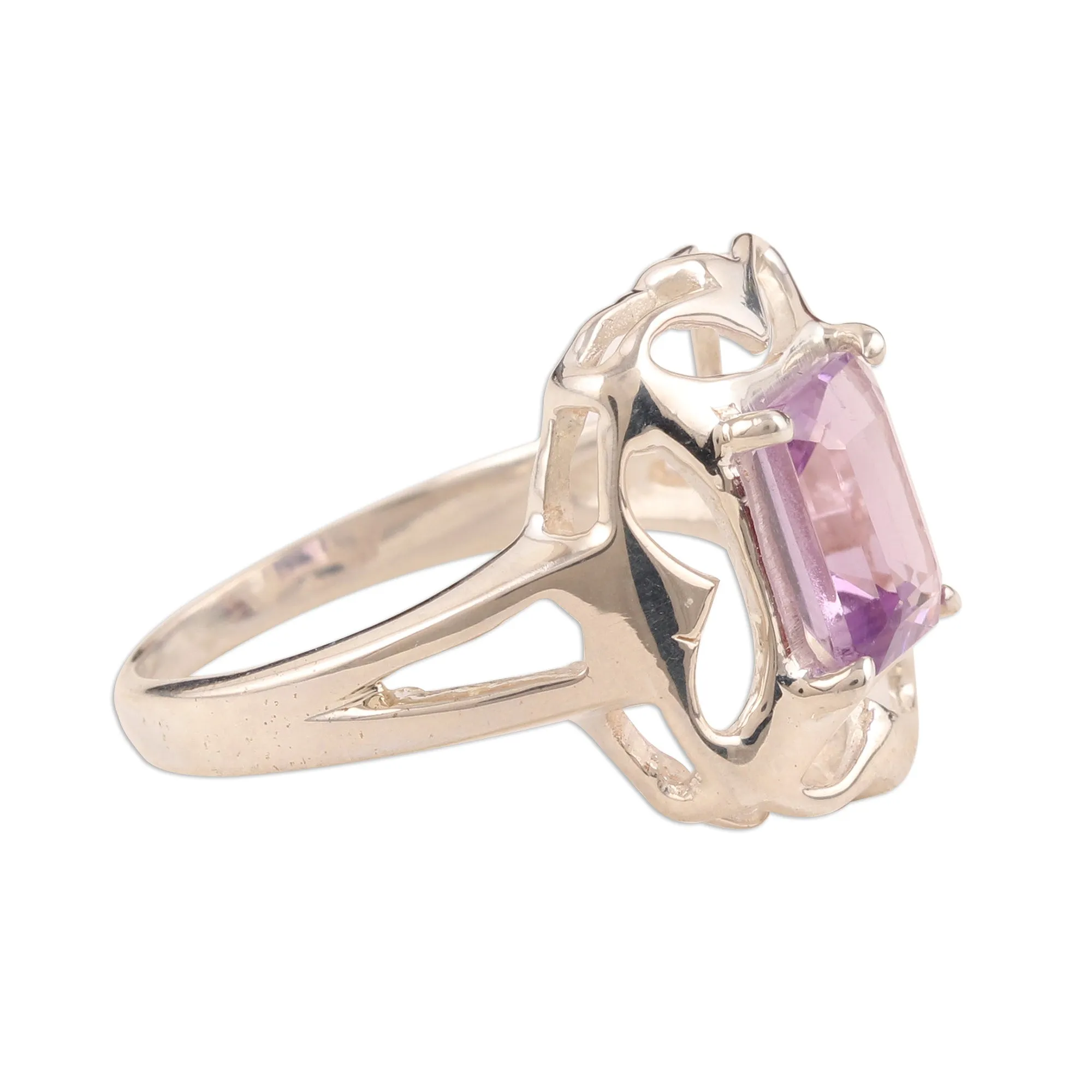 Silver and Amethyst Ring - Reverie | NOVICA