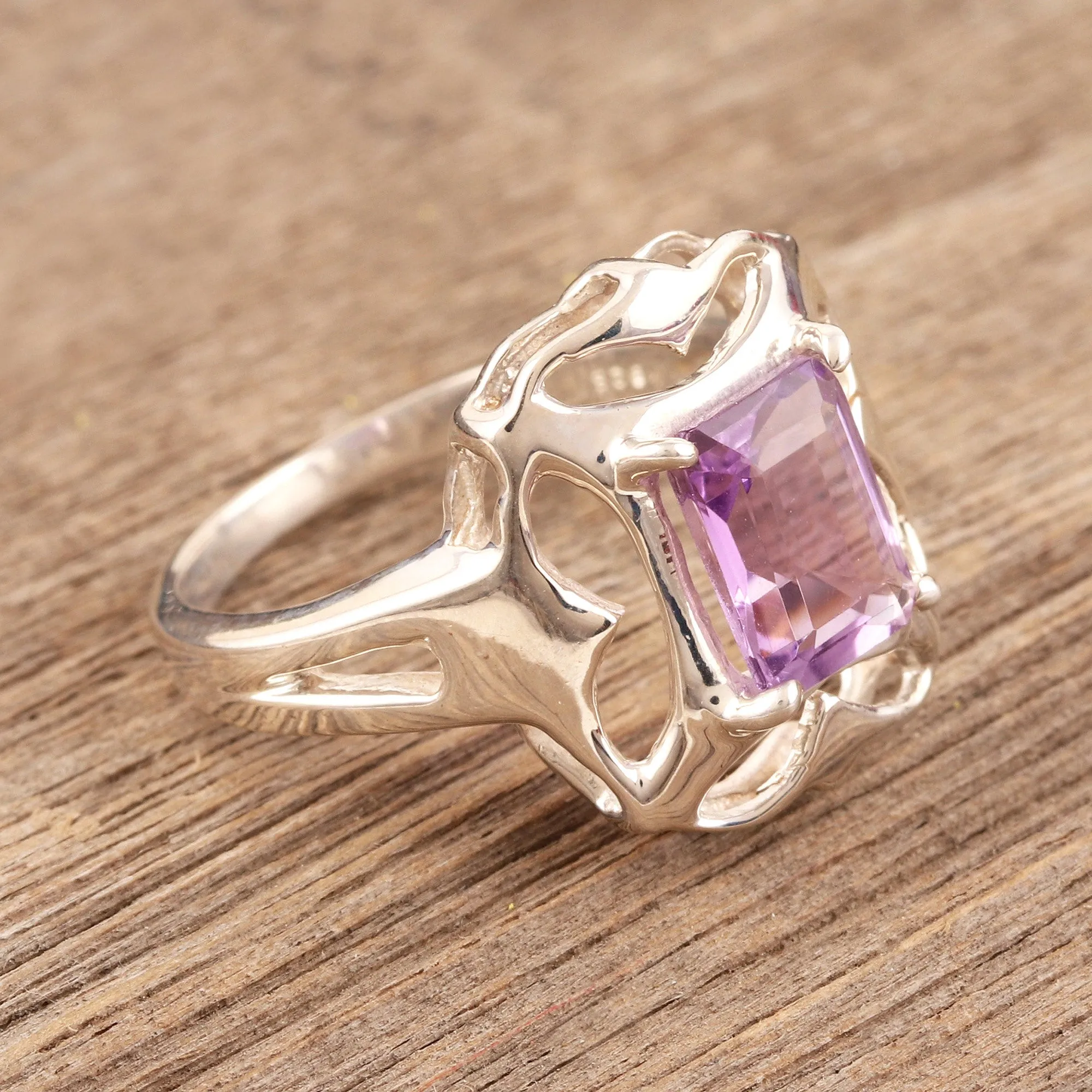 Silver and Amethyst Ring - Reverie | NOVICA